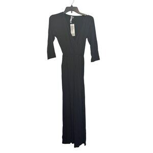 NY Collection Womens Black Wrap Maxi Dress W/ Belt PXS